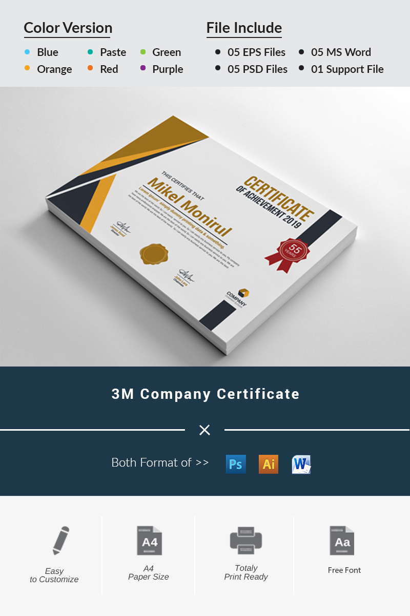 3M Company Certificate Template