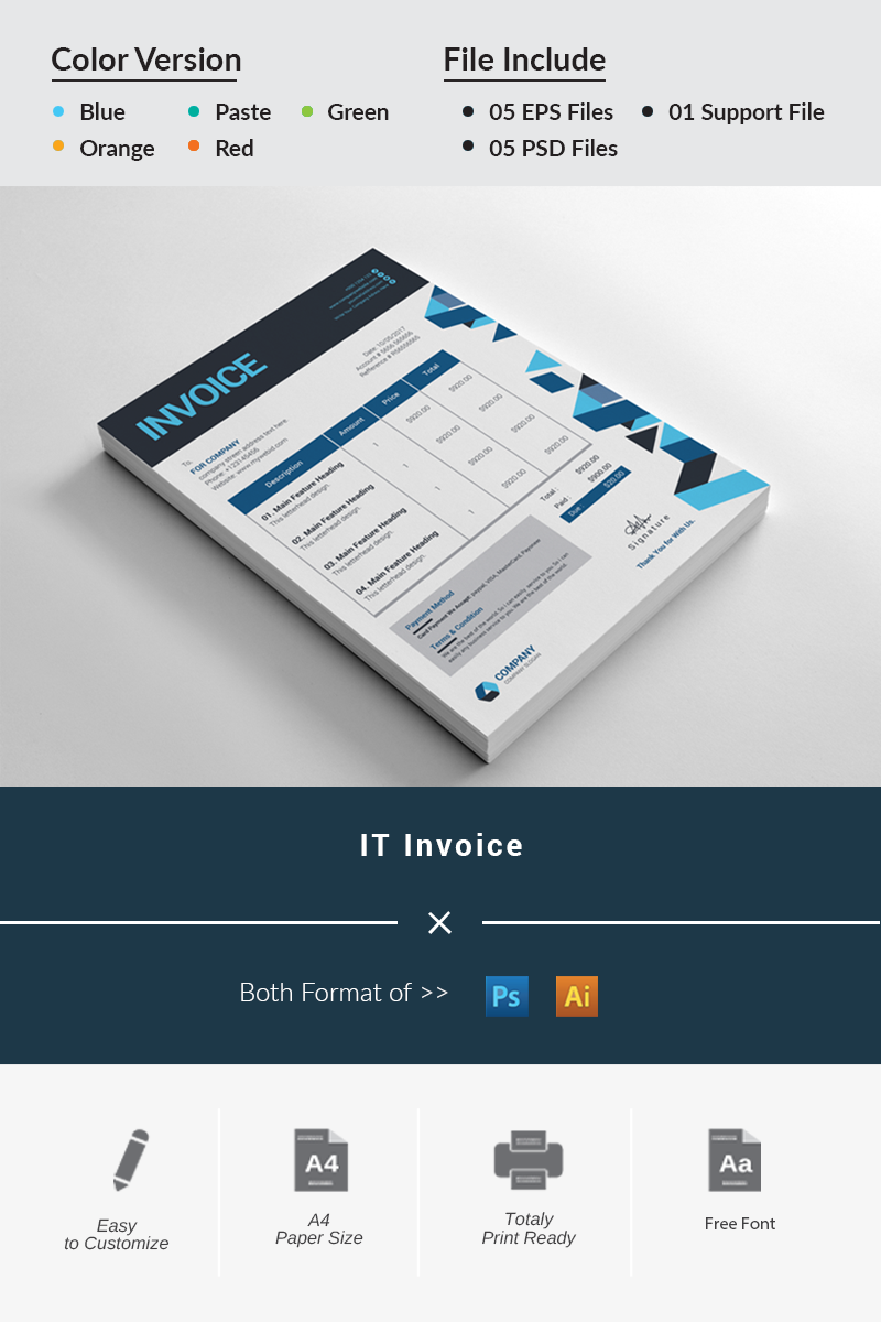 IT Invoice - Corporate Identity Template