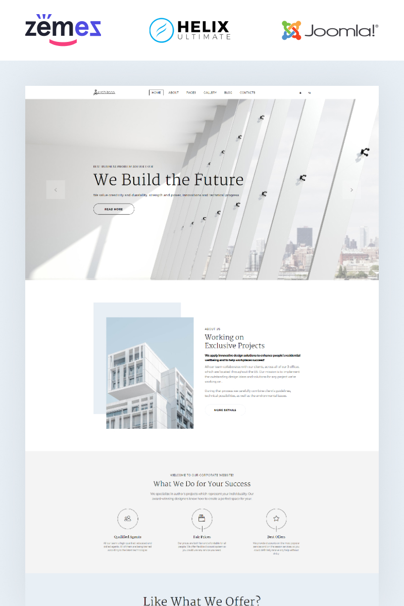 "Architeca - Architecture Agency Multipage Stylish" Responsive Joomla Template №86175