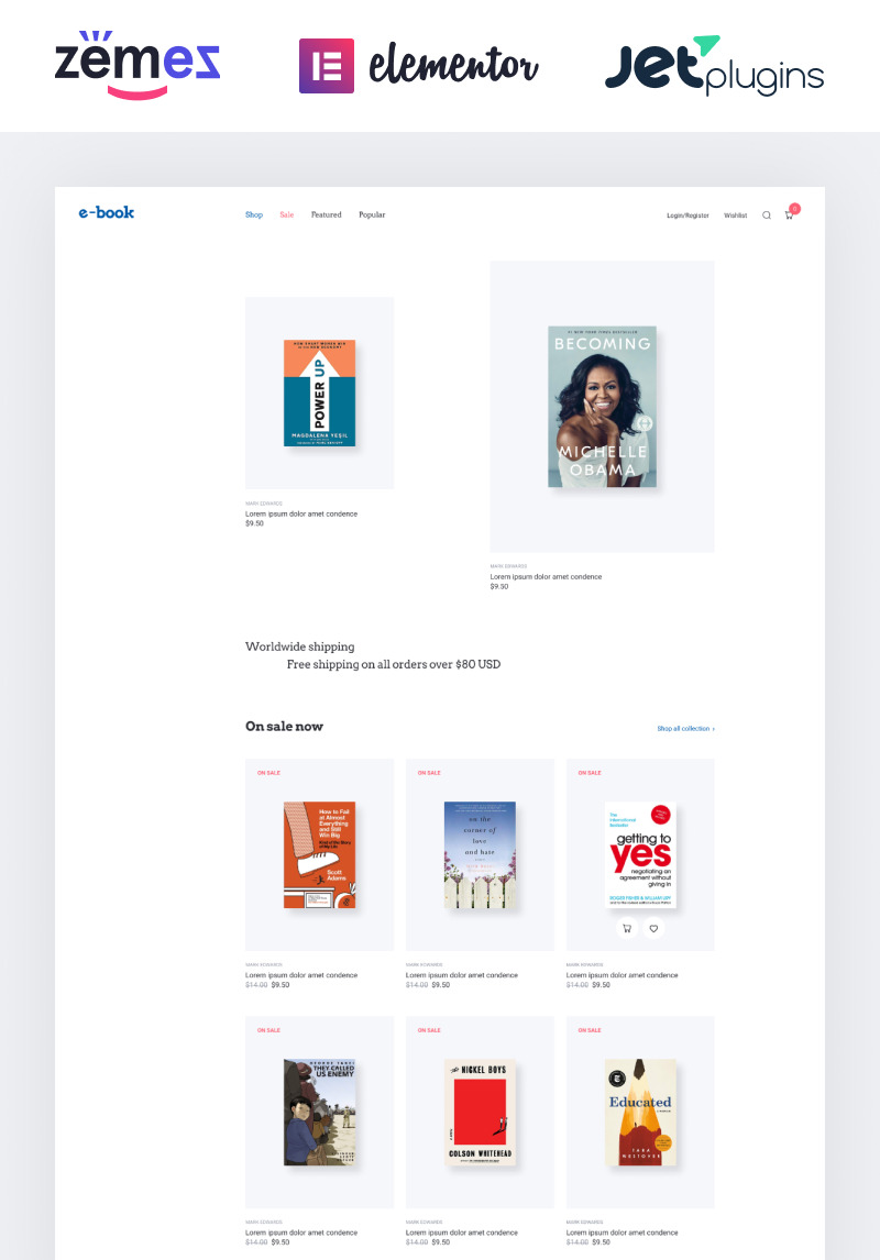 E-book - e-book website theme with widgets for Elementor WooCommerce ...