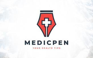 Health Blogger Writer Prescription Medical Pen Logo