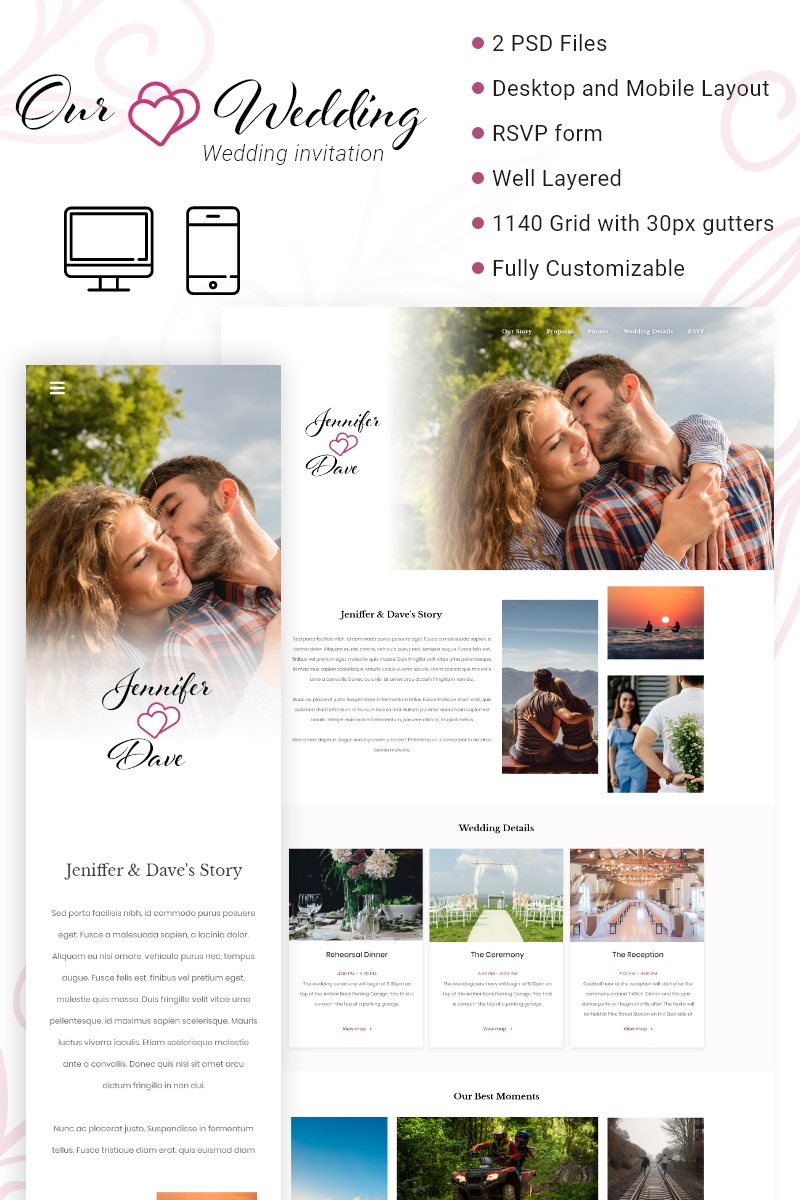 Download Our Wedding Psd Template 86180 PSD Mockup Templates
