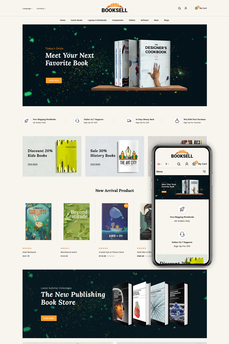 Responsywny szablon OpenCart Booksell - Stationery Store #86134