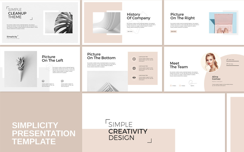 Simplicity - Stylist Presentation PowerPoint template PowerPoint Template