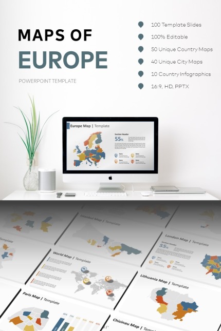 Template #86225 Map Europe Webdesign Template - Logo template Preview