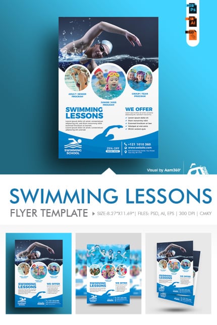 Kit Graphique #86277 Enfants Natation Divers Modles Web - Logo template Preview