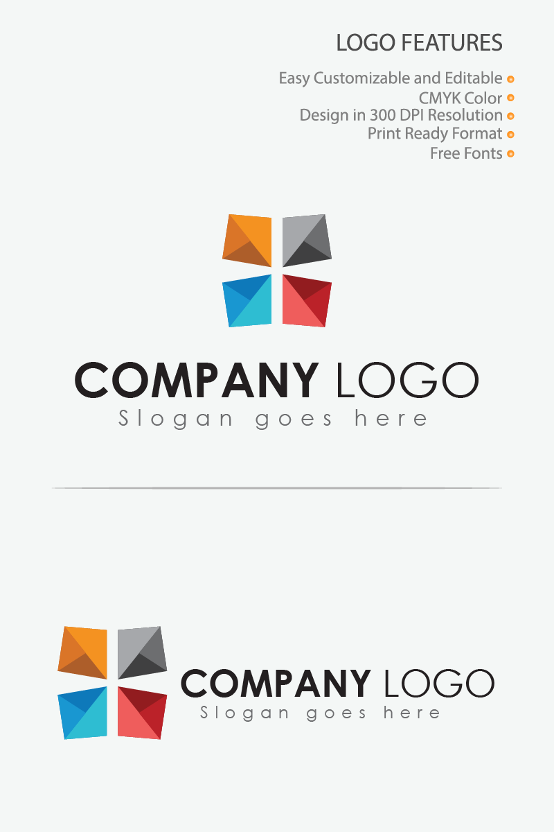 4 Color Diamond Logo Template