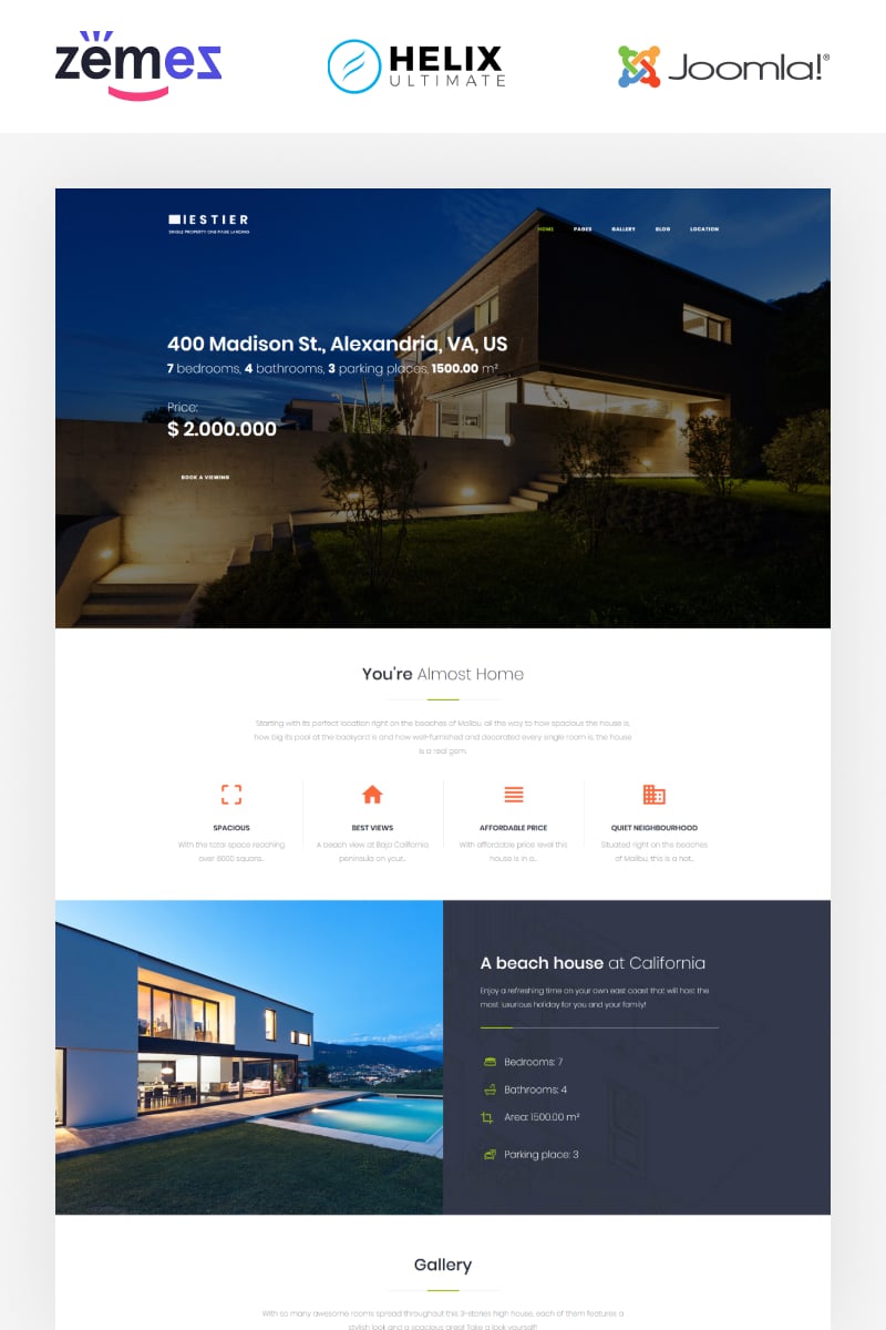"Iestier - Real Estate Modern" thème Joomla adaptatif #86295