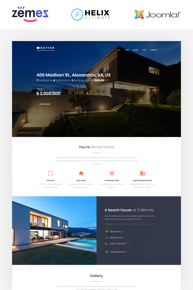 Joomla Vorlage namens "Iestier - Real Estate Modern" #86295