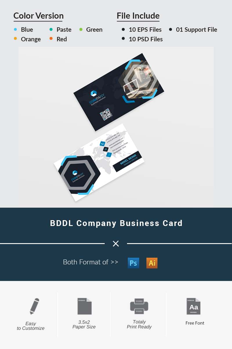 BDDL Company Business Card - Corporate Identity Template