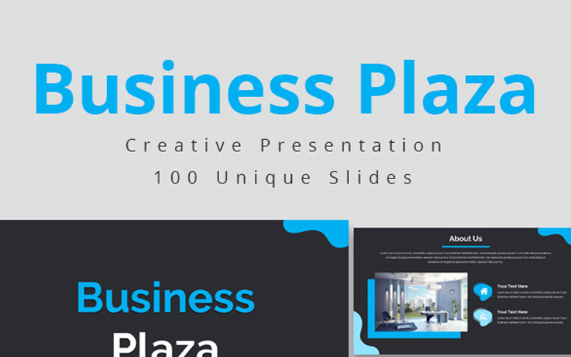 Business Plaza PowerPoint template PowerPoint Template