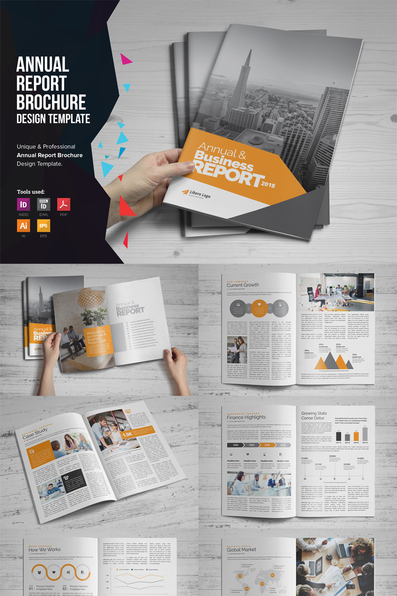 Helen - Annual Report Brochure Design Corporate Identity Template #86317