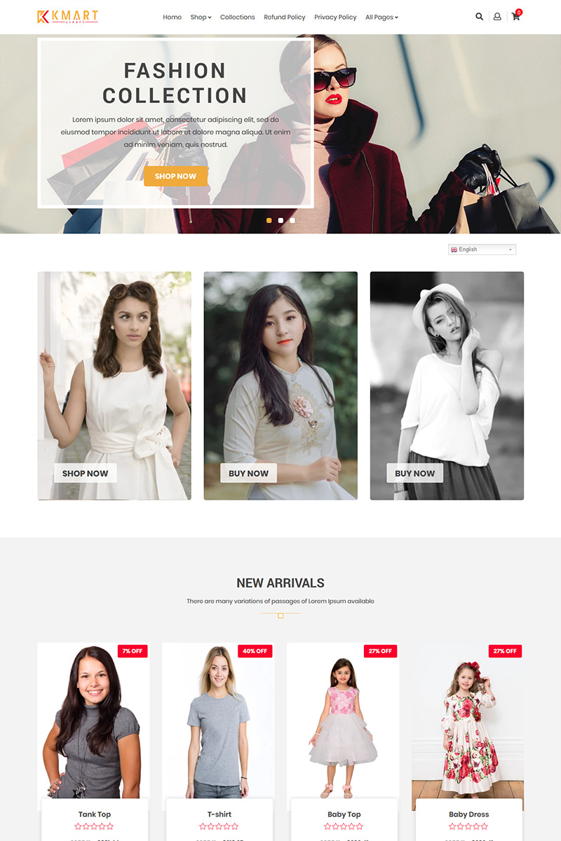 "KMART - Multipurpose Shopify Theme" 响应式Shopify模板 #86386 - 截图