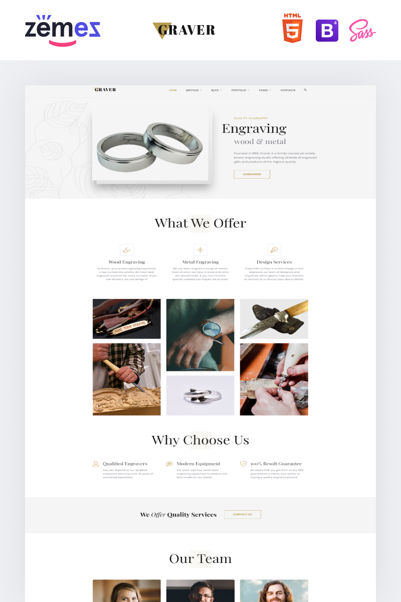 Plantilla Web "Graver - Art Multipage Elegant HTML" #86385 - captura de pantalla