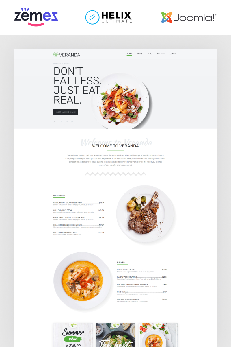 "Veranda - Cafe and Restaurant Multipage Elegant" thème Joomla adaptatif #86398