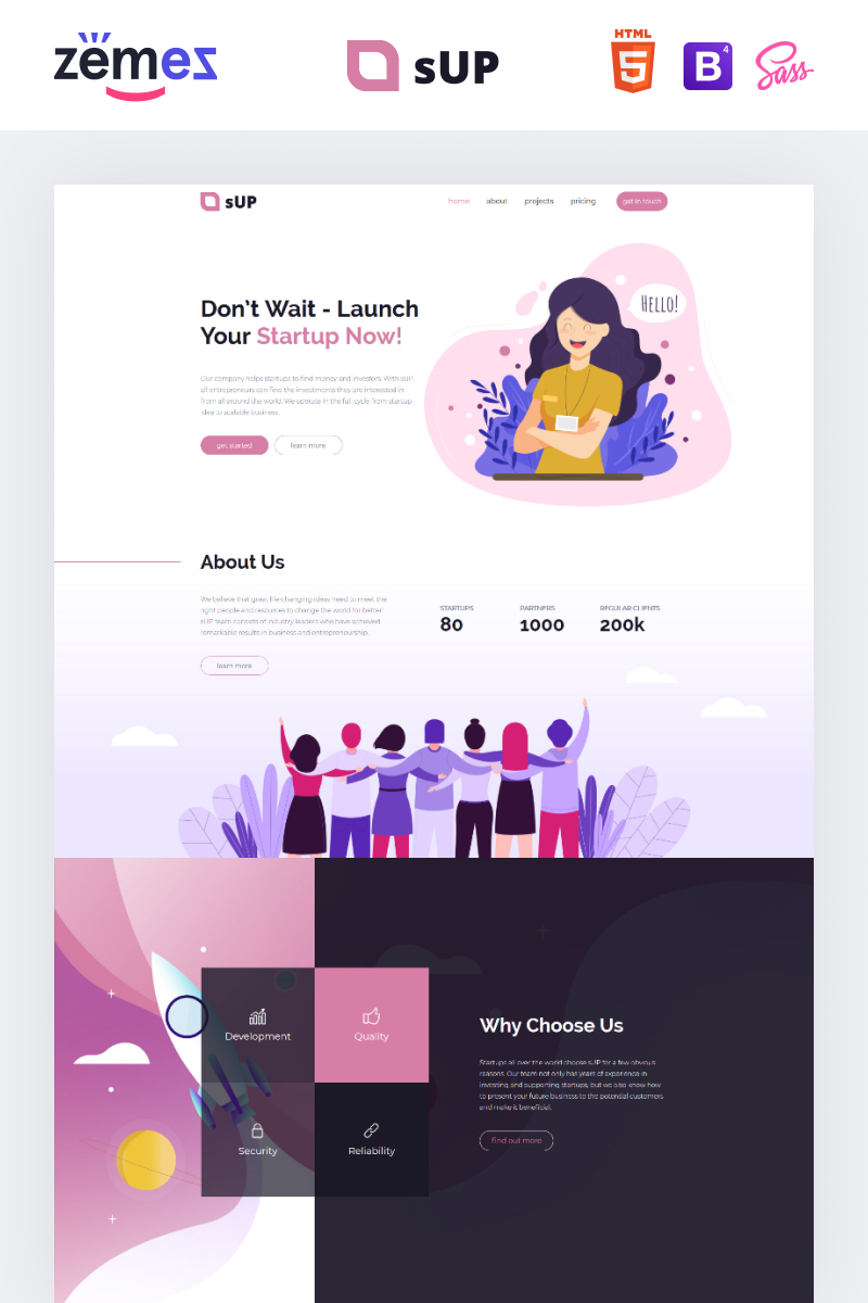 Landing Page Template namens "sUp - IT Creative HTML" #86471 - Screenshot
