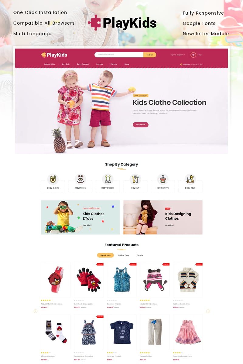 Playkids - Kids Store OpenCart Template