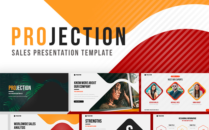Sale Projection PowerPoint template PowerPoint Template