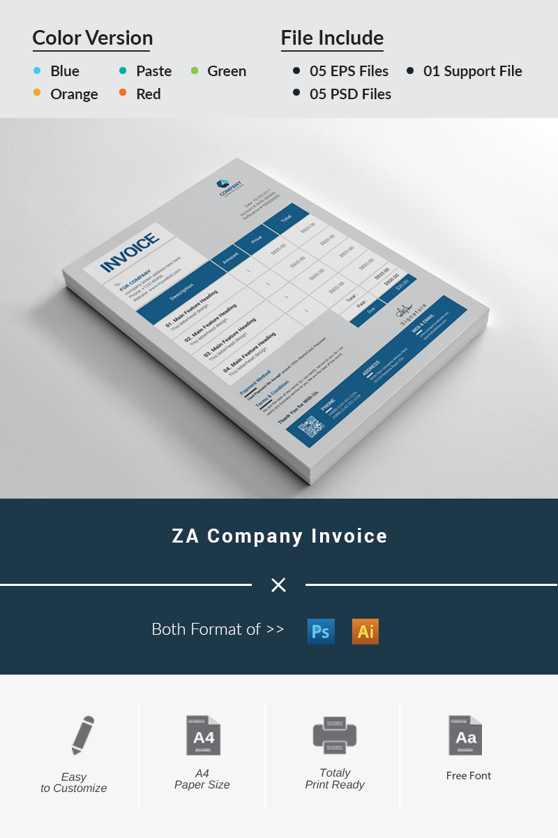 ZA Company Invoice - Corporate Identity Template