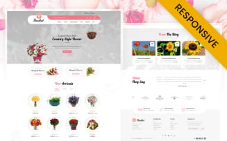 Bucket Flowers Store OpenCart Template