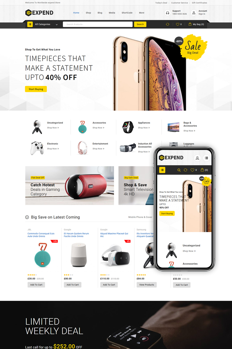 Reszponzív Expend - Multipurpose Store WooCommerce sablon 86685