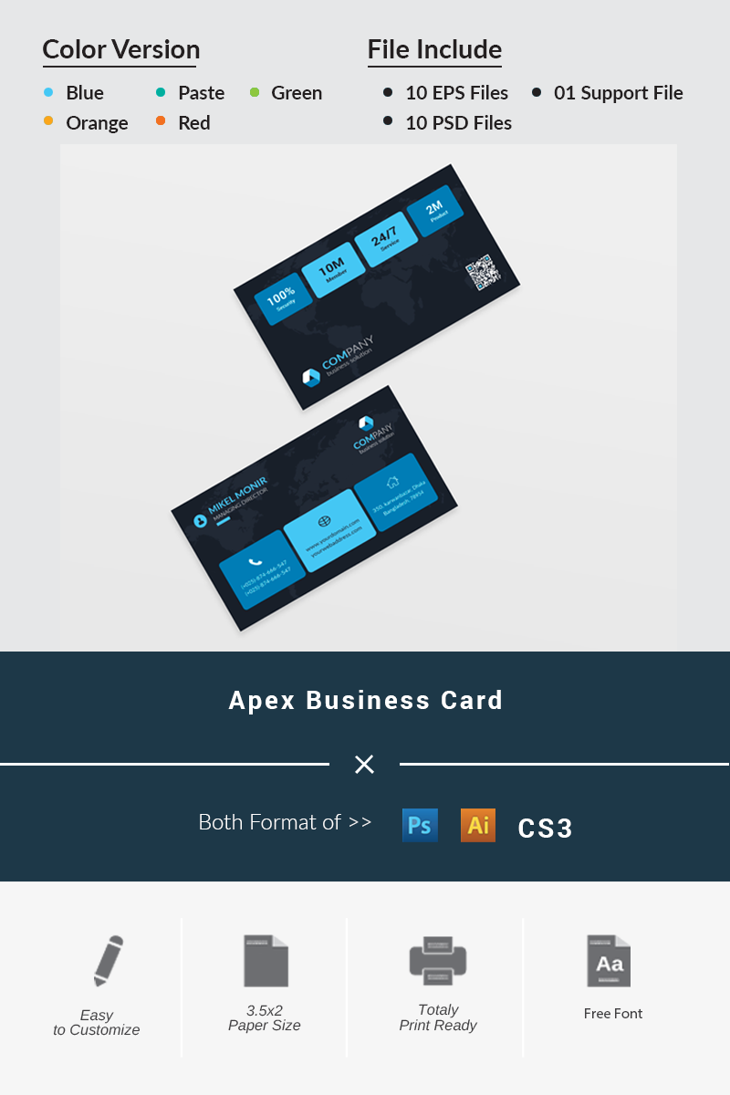 Apex Business Card - Corporate Identity Template