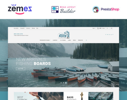 Fiship - Fishing Store Template PrestaShop Theme