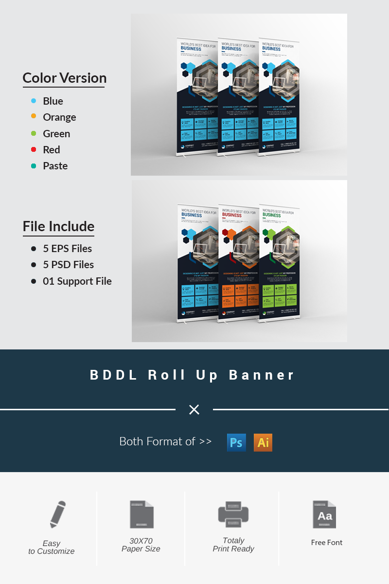 BDDL Roll Up Banner - Corporate Identity Template