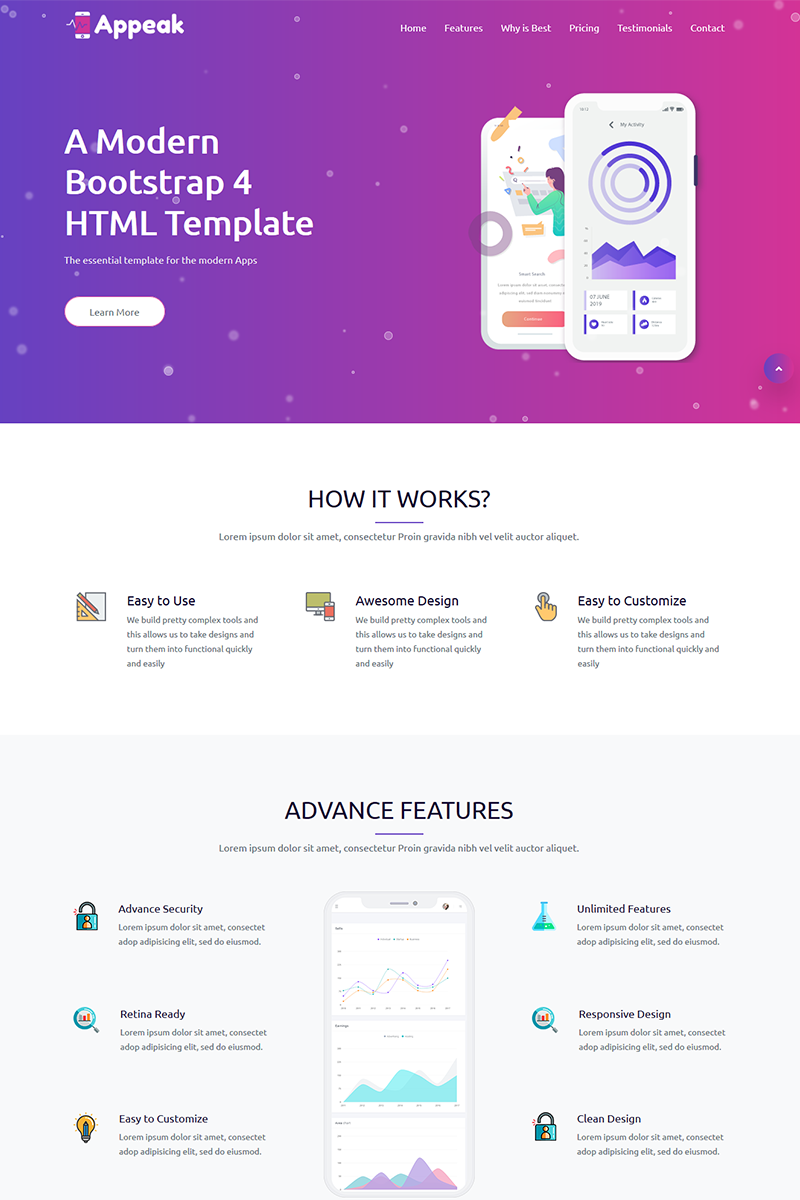 Appeak - Landing Page Template