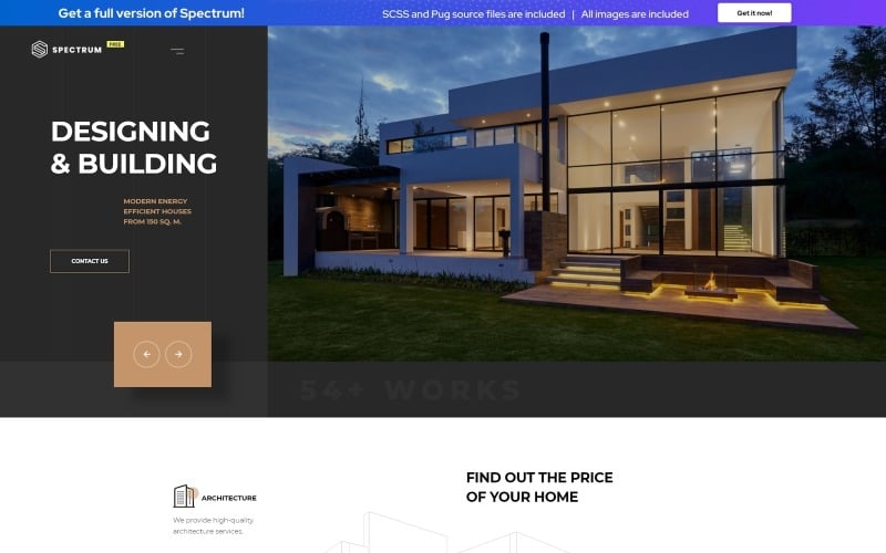 Spectrum - Construction Company Free HTML Landing Page Template