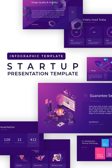 Template #86821 Presentation Purple Webdesign Template - Logo template Preview