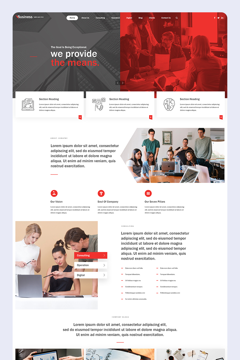 Download Corporate Business Creative Parallax Psd Design Psd Template PSD Mockup Templates