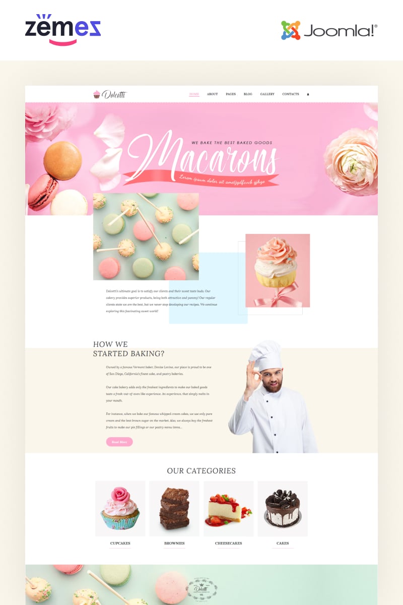 "Dolcetti - Bakery Multipage Modern" thème Joomla adaptatif #86895