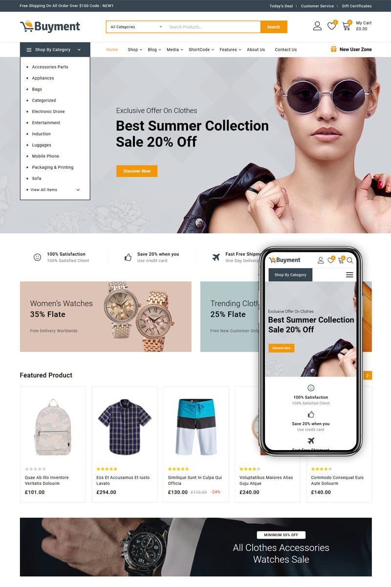 Responsive Buyment - Multipurpose Shop Woocommerce #86894 - Ekran resmi