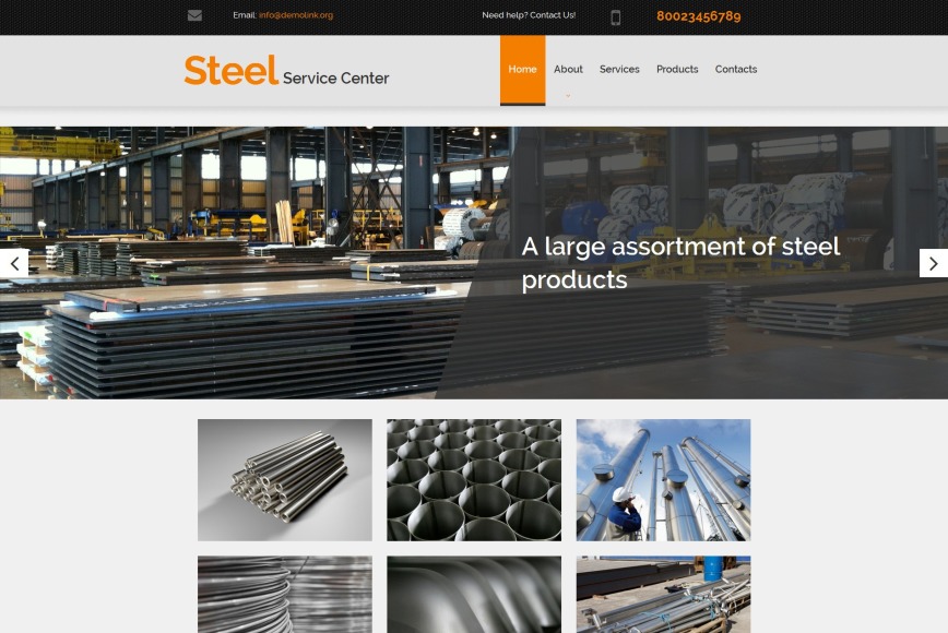 Metal site Design for Steel Products Manufacturer MotoCMS