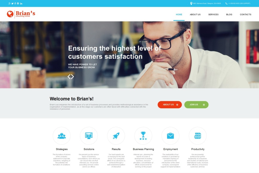 Business Profile Website Template for Consulting Company - MotoCMS