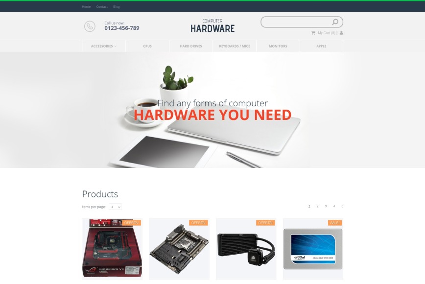 Computer Hardware site Template MotoCMS