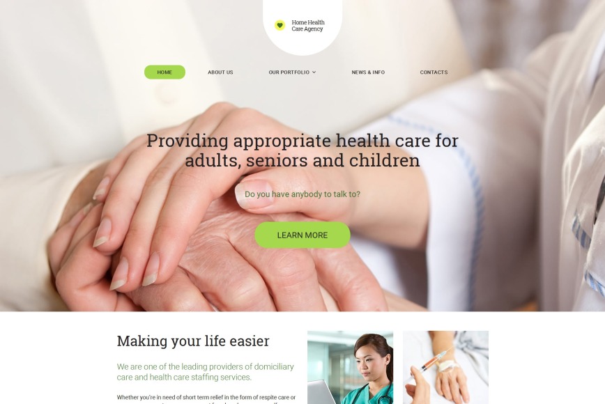 Healthcare Website Template for Home Health Agency MotoCMS