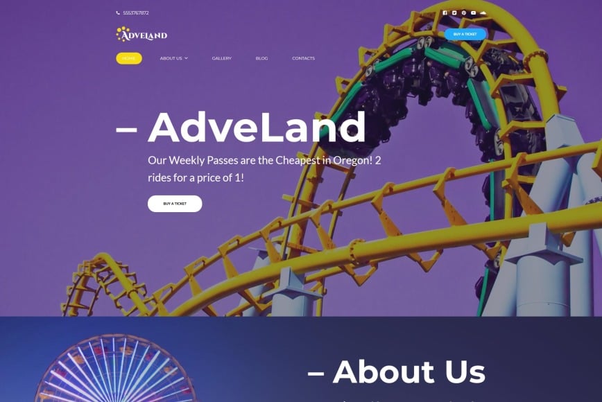 Amusement Park Website Template For Theme Park Websites MotoCMS