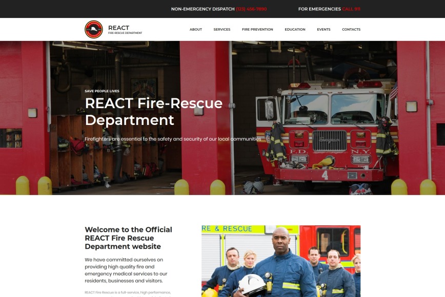 Fire Department Website Template for Firefighters MotoCMS