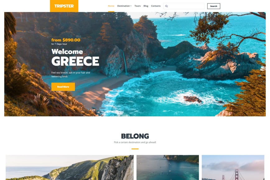 website design for tourism