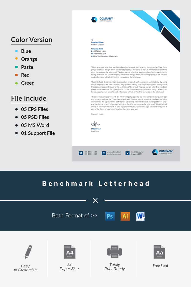 Benchmark Letterhead - Corporate Identity Template