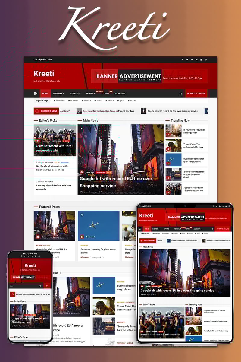 Kreeti - Clean and Elegant Responsive №86910 - скриншот