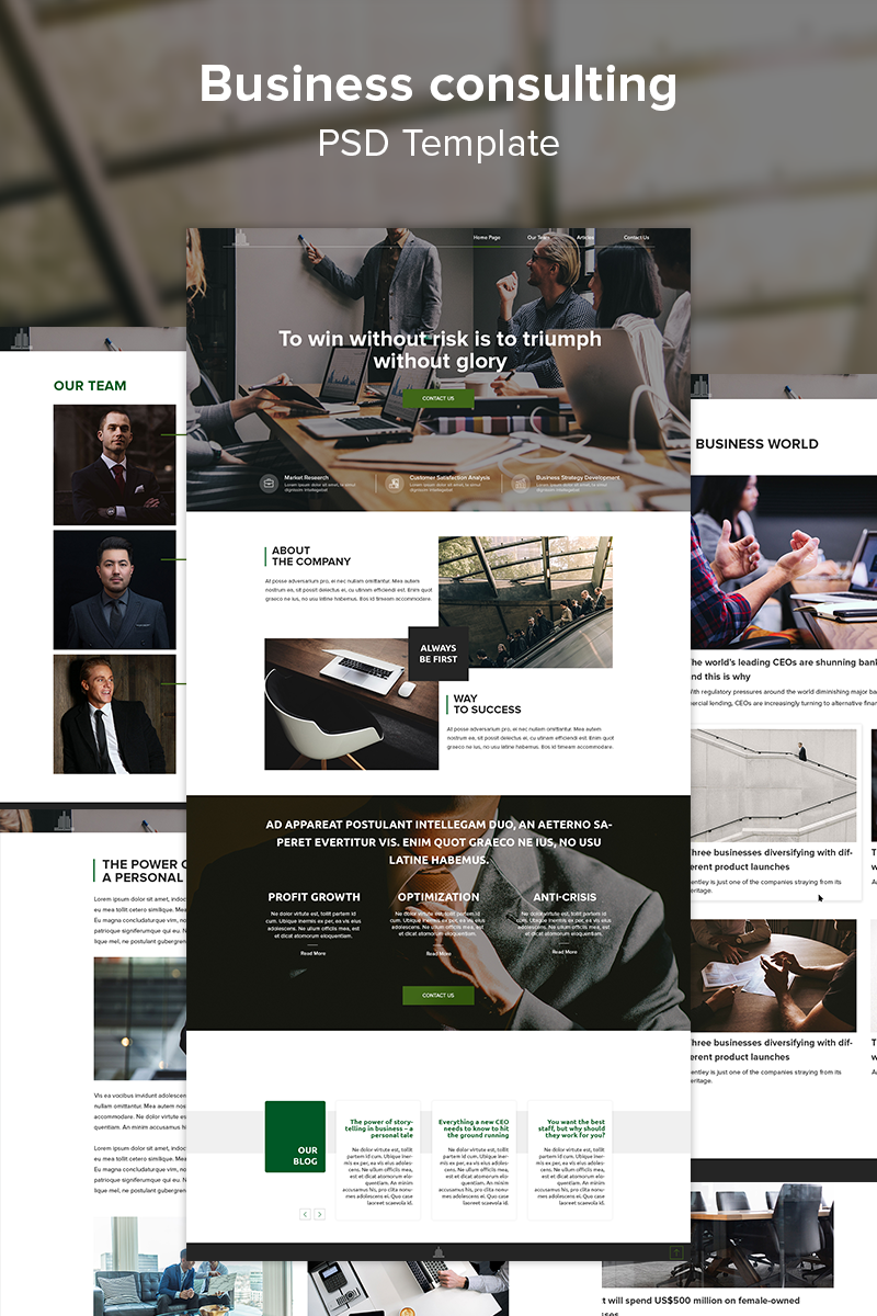 PSD Vorlage namens "Business consulting" #86930 - Screenshot