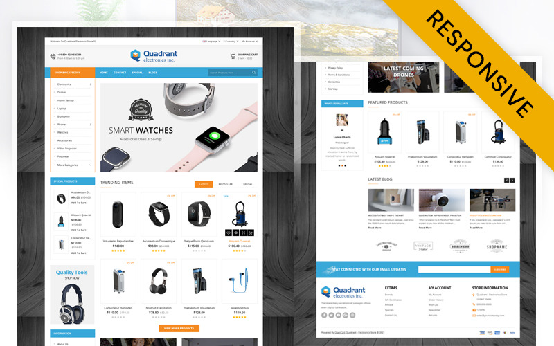 Quadrant - Electronics Store OpenCart Responsive Template OpenCart Template