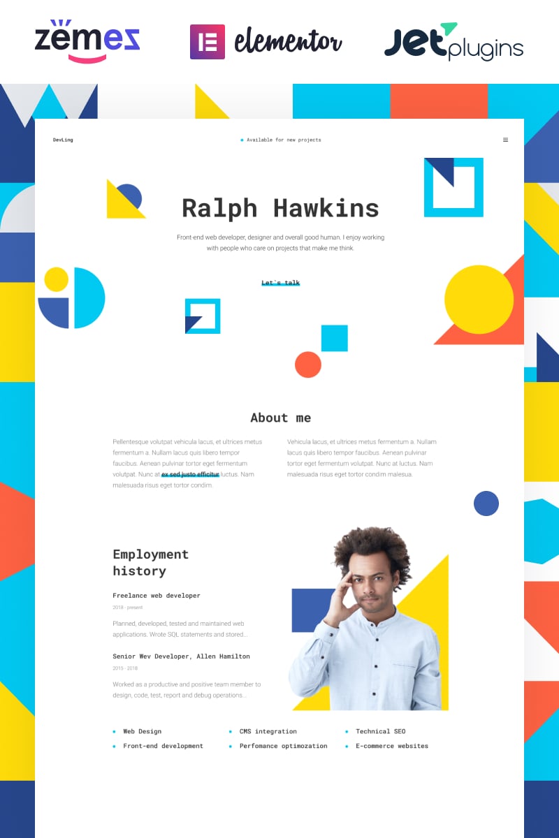 Responsywny motyw WordPress Devling - Portfolio Website for Developer #86943 - zrzut ekranu