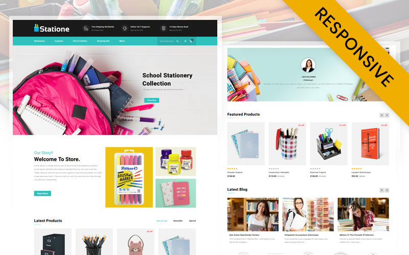 The Stationary Store OpenCart Responsive Template OpenCart Template