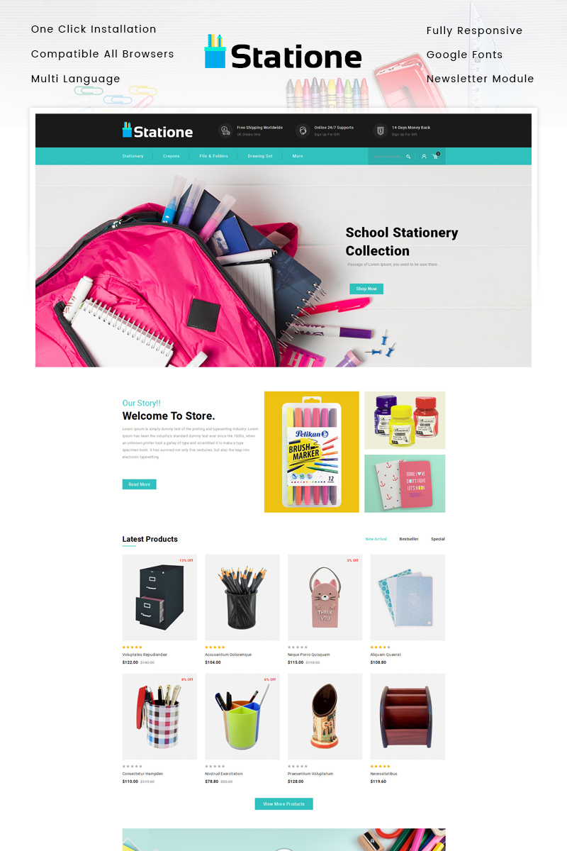 The Stationary Store OpenCart Template
