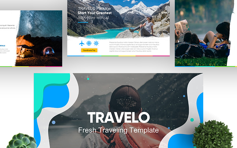 Travelo Fresh (Travel) PowerPoint template PowerPoint Template