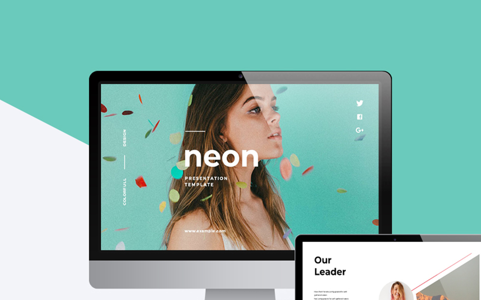 PowerPoint šablona "Neon Colorful Presentation" #87087